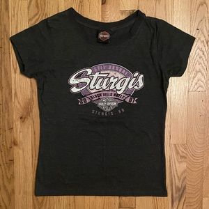 Harley-Davidson Women's Black Graphic Biker Tee Sturgis South Dakota